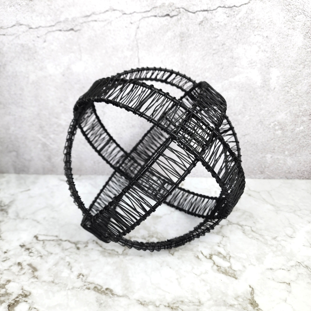 Woven Matte Black Sphere - Picture 1 of 2